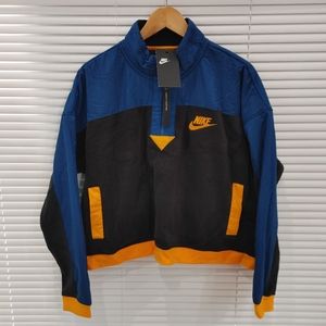 NEW Women's Nike Sportswear 1/4 Zip Fleece Jacket Cropped Size XL